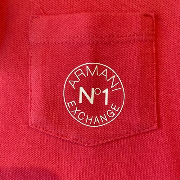 NEW AX Armani Exchange Polo Shirt Short Sleeve Collar XS Pink Coral Fitted - Picture 4 of 9